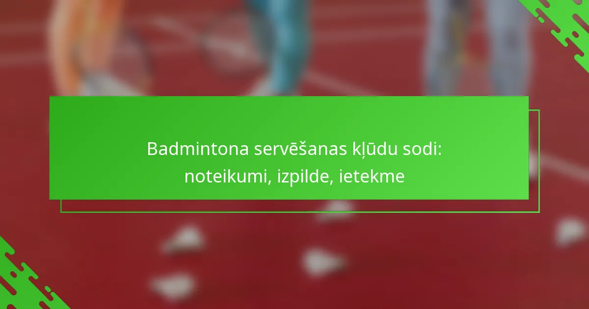 Badmintona servēšanas kļūdu sodi: noteikumi, izpilde, ietekme