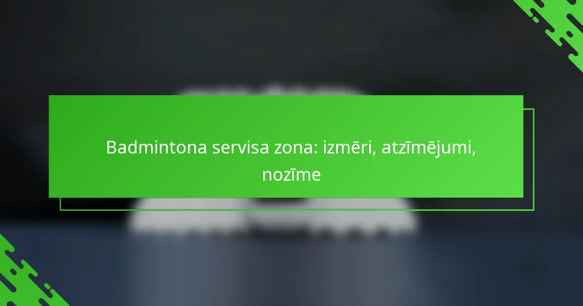 Badmintona servisa zona: izmēri, atzīmējumi, nozīme