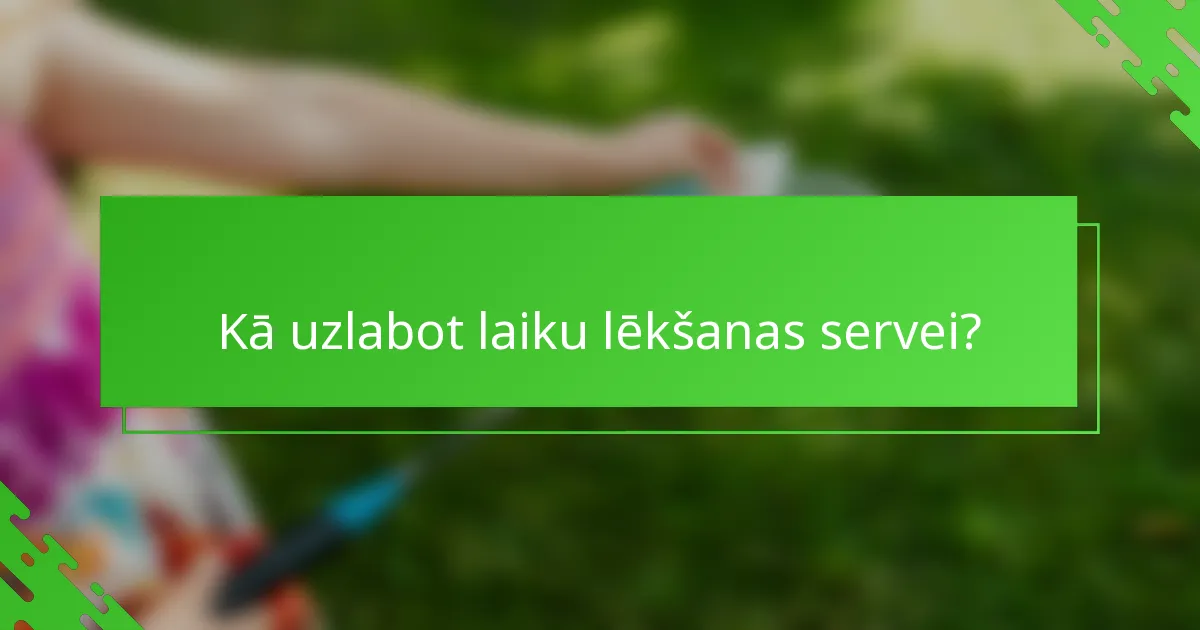 Kā uzlabot laiku lēkšanas servei?