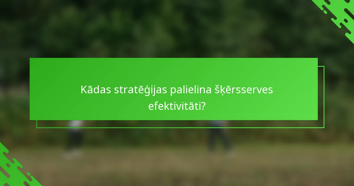 Kādas stratēģijas palielina šķērsserves efektivitāti?