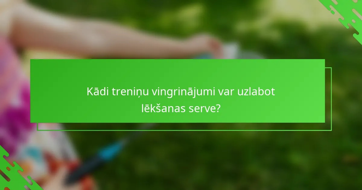 Kādi treniņu vingrinājumi var uzlabot lēkšanas serve?