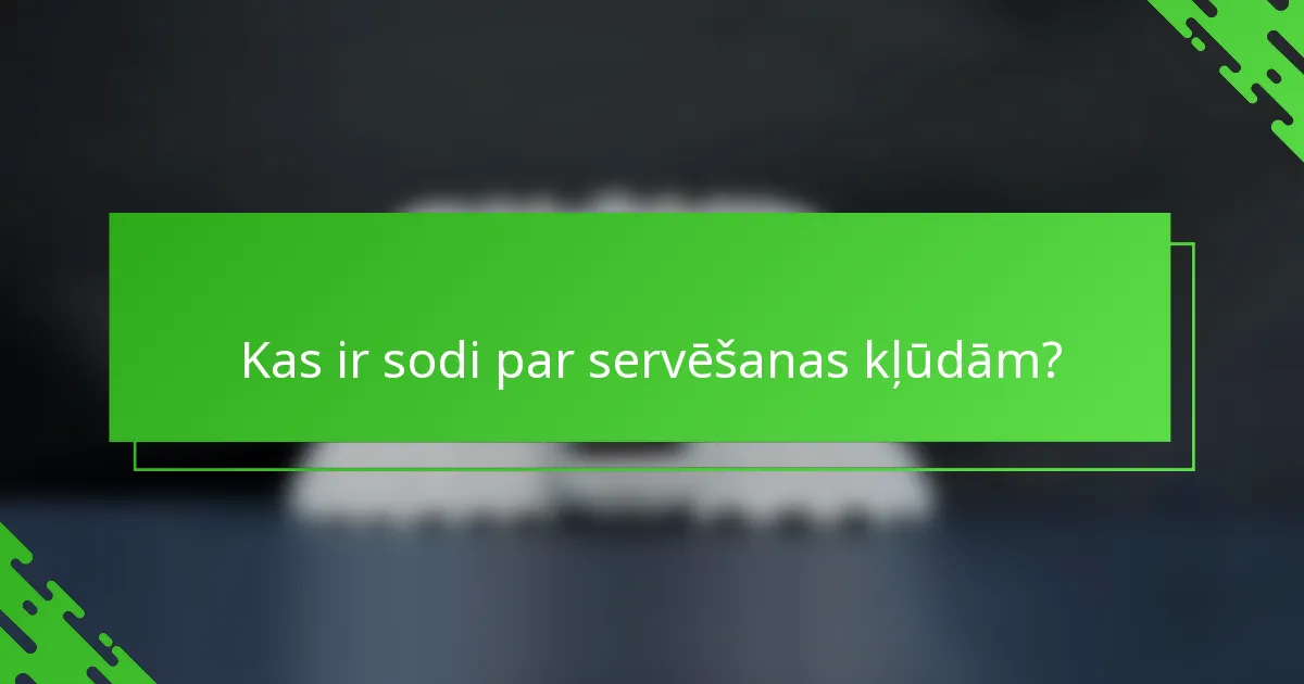 Kas ir sodi par servēšanas kļūdām?
