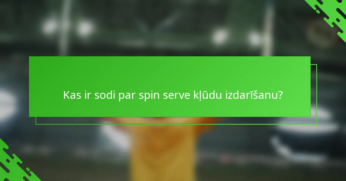 Kas ir sodi par spin serve kļūdu izdarīšanu?